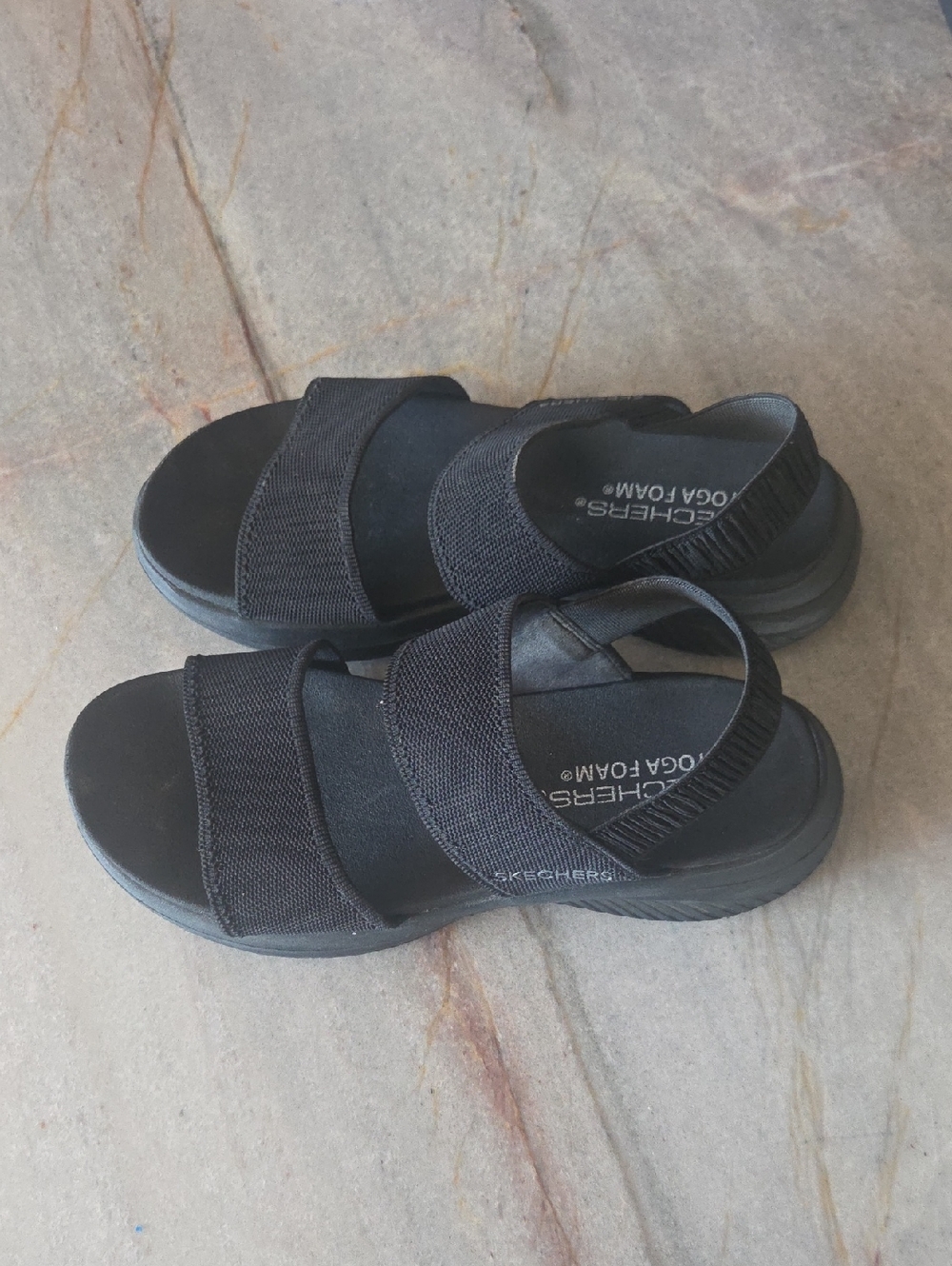 Skechers Black Yoga Foam Slide Sandals